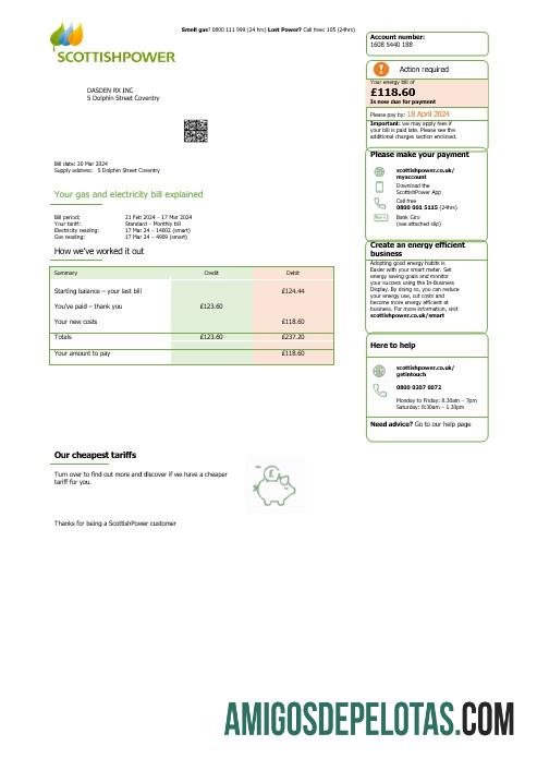 Em branco modelo Word e PDF de projeto de lei de serviços públicos de energia escocesa do Reino Unido